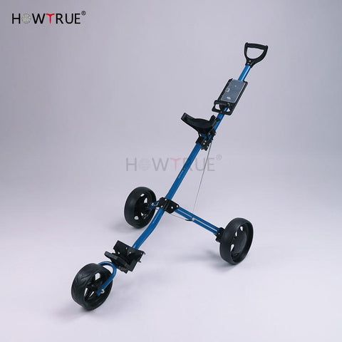 Push Carts - Golf Trolley Golf Pull Cart Cart 3wheels Push Pull Golf Cart Aluminium Alloy Foldable Trolley With Brake Voiturettes De Golf