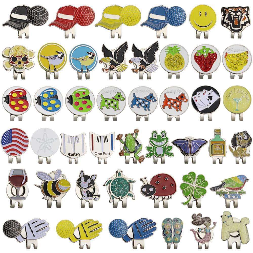 Ball Markers - Golf Ball Mark With Golf Hat Clip Magnetic Outdoor Alloy Golf Marker Supplies Accessories Drop Shipping