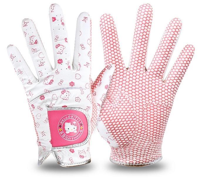Children Golf Cloves - Hello Kitty Golf Gloves A Beginner Children  Left Hand Or Right Hand Full Finger Genuine Leather Men Or Women