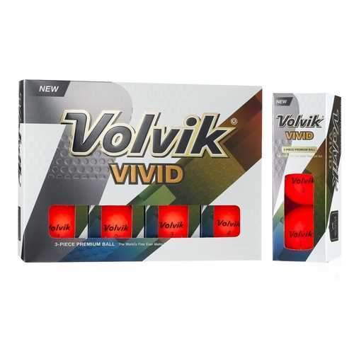 Golf Clubs &amp; Equipment - Volvik Vivid 3 Pc Golf Balls - Matte Red