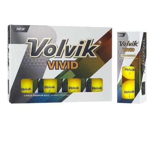 Golf Clubs &amp; Equipment - Volvik Vivid 3 Pc Golf Balls - Matte Yellow