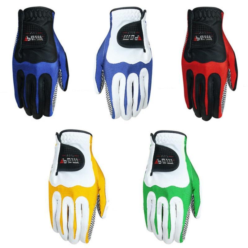 Golf Gloves For Men - Genuine PGM Men's Golf Fiber Cloth Gloves New Left/Right Hand GloveMagic Elastic Particles Slip-resistant Accessories 2018