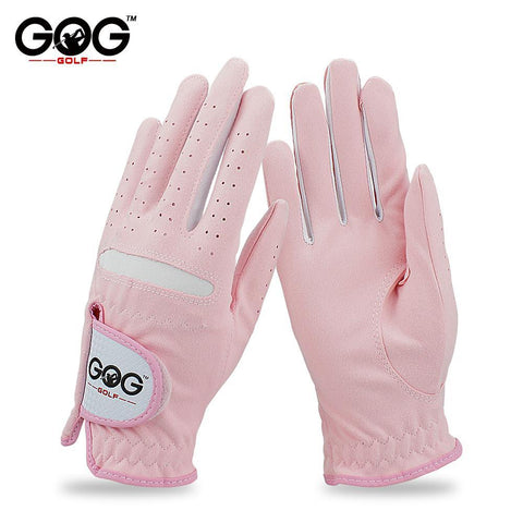 Golf Gloves Women - GOG GOLF GLOVES Professional Breathable Pink Soft Fabric For Women Left And Right Hand Free Shipping 1pair