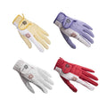 Golf Gloves Women - New Lady Flower Golf Gloves Double Handed Sports Anti-slip Granules Breathable Women Golf Clubs Trainning Gloves 5 Colors