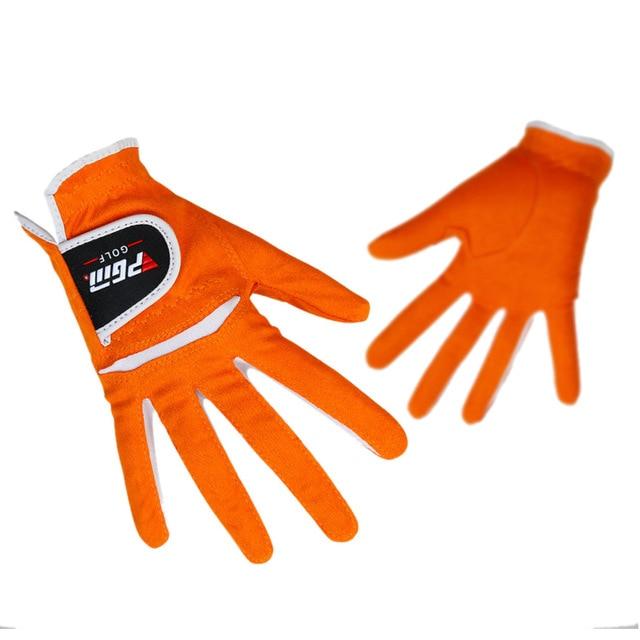 Golf Gloves Women - PGM 1 Pair Elastic Golf Gloves Ladies Adjustable Breathable Women's Fiber Cloth Outdoor Sports Full Finger Gloves For Girls