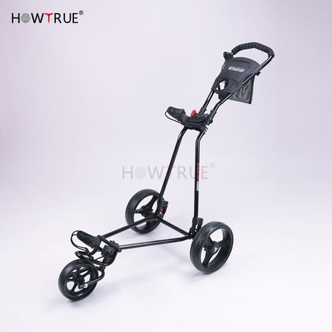 Push Carts - Golf Push Cart Swivel Foldable 3 Wheels Pull Cart Golf Trolley With Umbrella Stand Golf Cart Bag Carrier Carros De Golf